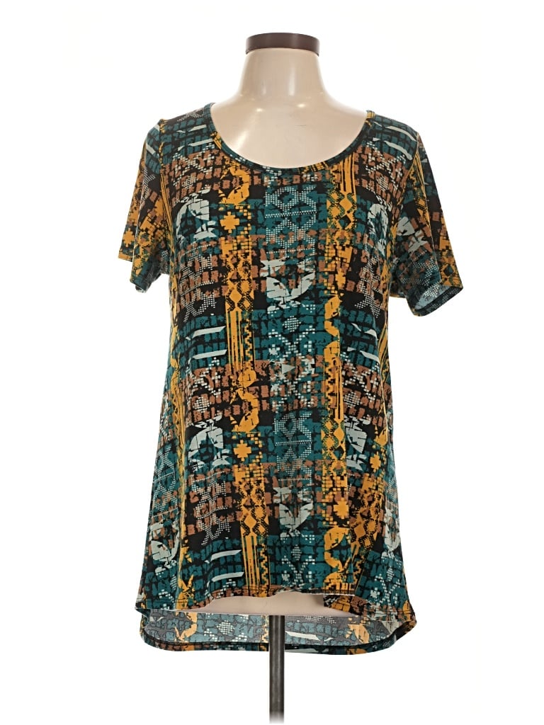 Pre-owned Lularoe Short Sleeve Blouse In Teal