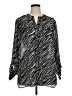 Sag Harbor 100% Polyester Animal Print Silver Long Sleeve Blouse Size 1X - photo 1