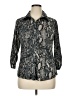 DressBarn Animal Print Gray 3/4 Sleeve Button-Down Shirt Size XL - photo 1