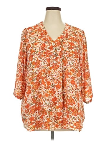 Rose + Olive 3/4 Sleeve Blouse (view 1)