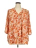 Rose + Olive Orange 3/4 Sleeve Blouse Size 2X - photo 1
