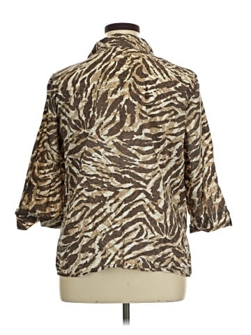 JM Collection 3/4 Sleeve Button-Down Shirt (view 2)