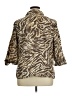 JM Collection 100% Cotton Animal Print Brown 3/4 Sleeve Button-Down Shirt Size 16 - photo 2