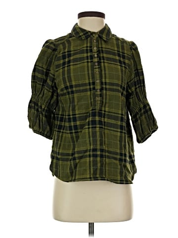 Pilcro 3/4 Sleeve Button-Down Shirt (view 1)