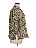 JM Collection 100% Cotton Animal Print Brown 3/4 Sleeve Button-Down Shirt Size 16 - photo 4