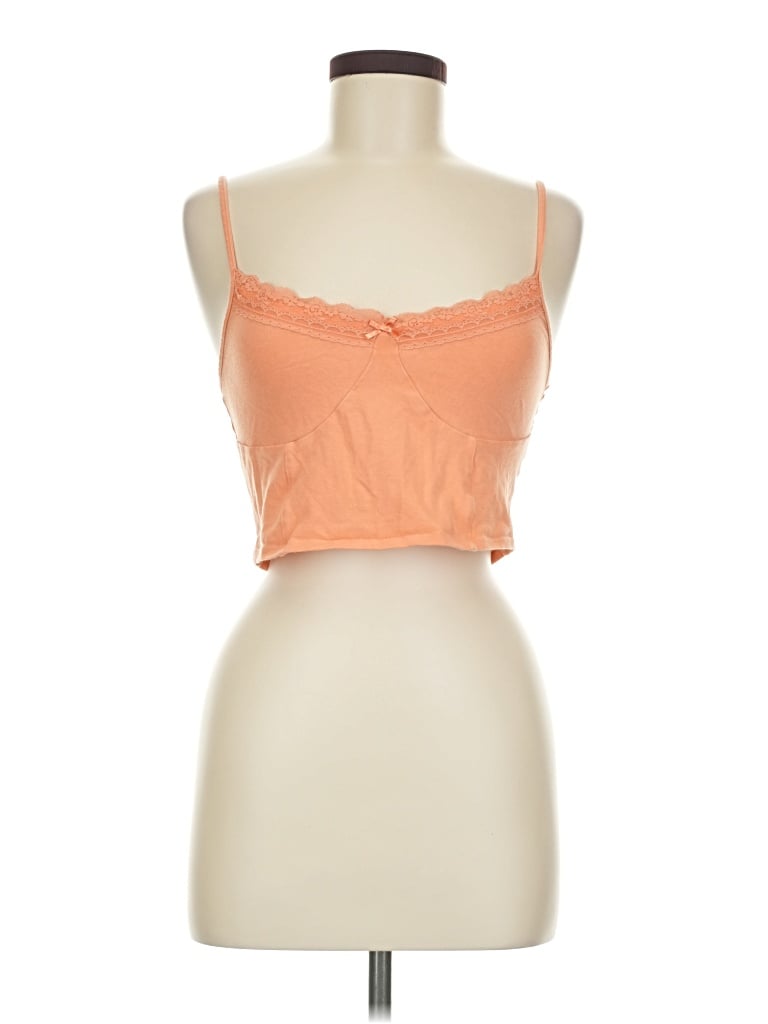 Pre-owned Unbranded Tank Top Orange Strapless Neckline Tops