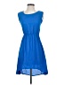 Blu Pepper 100% Polyester Solid Blue Casual Dress Size S - photo 1