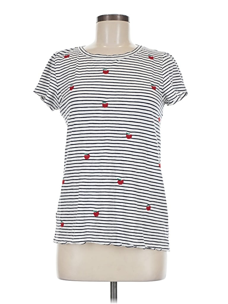 Pre-owned Ann Taylor Loft Short Sleeve T-shirt In White