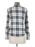 Ultra Flirt Plaid Silver Long Sleeve Blouse Size M - photo 2