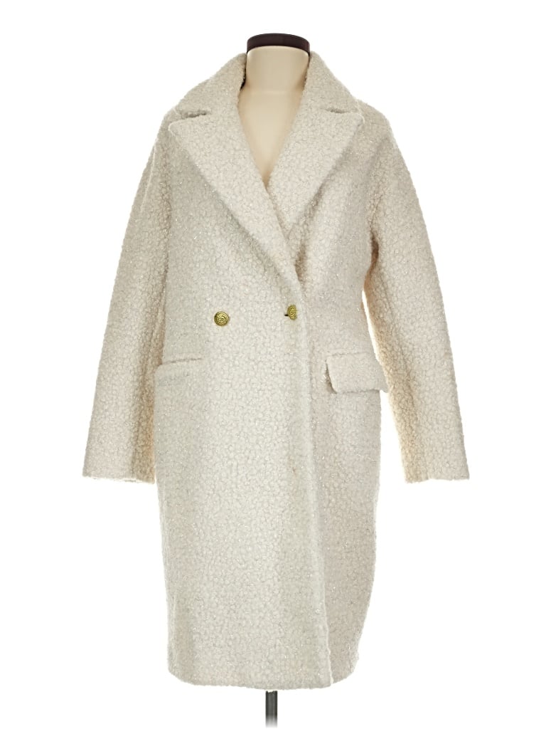 Pre-owned Bcbgmaxazria Coat In Ivory