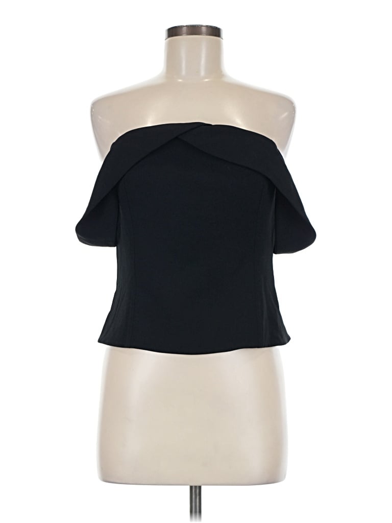 Pre-owned Wilfred Short Sleeve Top Black Strapless Neckline Tops