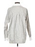 SPANX 100% Cotton Stripes Silver Long Sleeve Button-Down Shirt Size S - photo 2