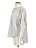 SPANX 100% Cotton Stripes Silver Long Sleeve Button-Down Shirt Size S - photo 5