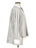 SPANX 100% Cotton Stripes Silver Long Sleeve Button-Down Shirt Size S - photo 4