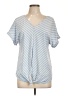 Signature Studio Blue Short Sleeve Blouse Size L - photo 1