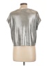 MIOU MUSE Metallic Silver Short Sleeve Top Size L - photo 2