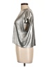 MIOU MUSE Metallic Silver Short Sleeve Top Size L - photo 5