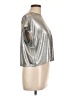 MIOU MUSE Metallic Silver Short Sleeve Top Size L - photo 4