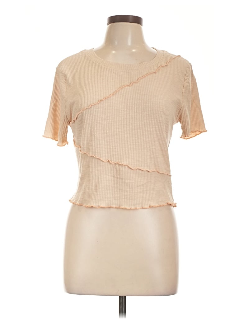 Pre-owned New In Short Sleeve Turtleneck In Tan
