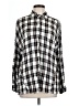 Max Studio Plaid Silver Long Sleeve Button-Down Shirt Size L - photo 1