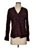 Rails Plaid Burgundy Long Sleeve Blouse Size S - photo 1