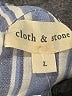 Cloth & Stone Stripes Blue 3/4 Sleeve Button-Down Shirt Size L - photo 7