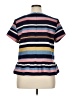 Halogen Stripes Blue Short Sleeve Top Size XL - photo 2