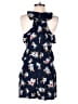 Ann Taylor LOFT 100% Polyester Floral Blue Teal Casual Dress Size S - photo 2