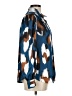 Ann Taylor 100% Polyester Animal Print Blue Long Sleeve Blouse Size M - photo 4