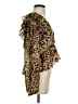 Express 100% Polyester Animal Print Brown Long Sleeve Blouse Size S - photo 4