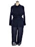 Caslon Solid Blue Jumpsuit Size 1X - photo 1