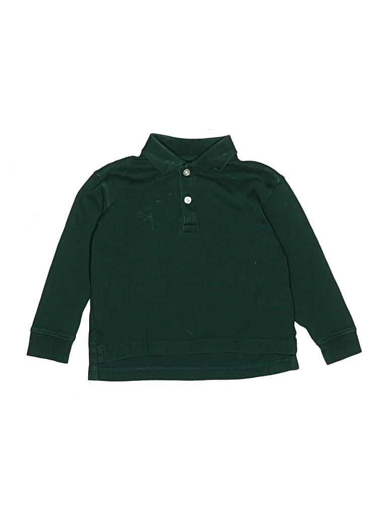 Pre-owned Lands' End Kids'  Long Sleeve Top Green Tops