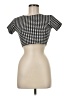 Boohoo Houndstooth Black Short Sleeve Turtleneck Size 6 - photo 1