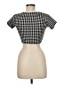 Boohoo Houndstooth Black Short Sleeve Turtleneck Size 6 - photo 2
