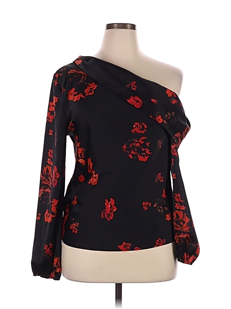 Pre-owned Wayf Long Sleeve Blouse In Black