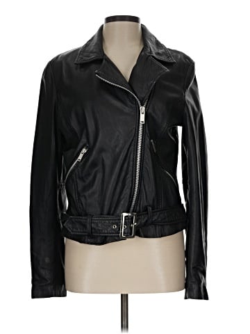 Aqua Leather Jacket (view 1)