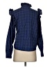 MNG Checkered-gingham Blue Long Sleeve Blouse Size 4 - photo 2