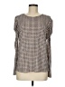Adrianna Papell Houndstooth Brown Long Sleeve Blouse Size M - photo 1