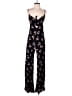 Blue Life 100% Rayon Floral Black Jumpsuit Size S - photo 1