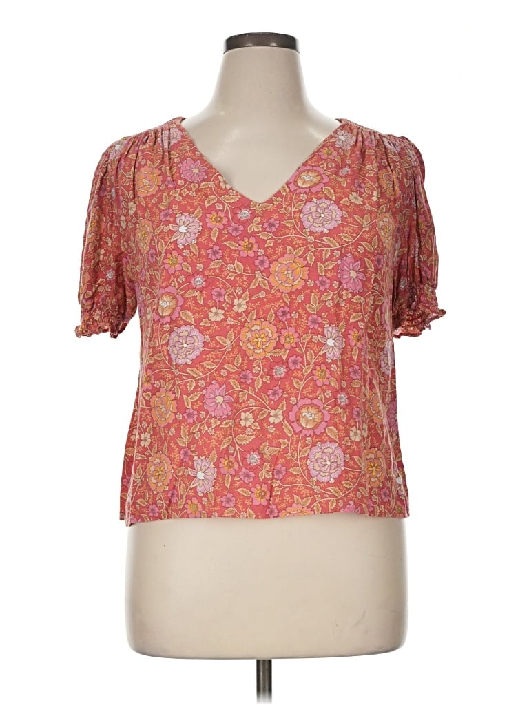 Pre-owned Rachel Zoe Tjx Short Sleeve Blouse In Pink