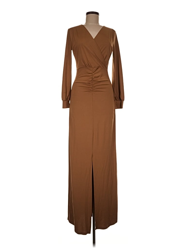 Pre-owned Unbranded Casual Dress In Brown