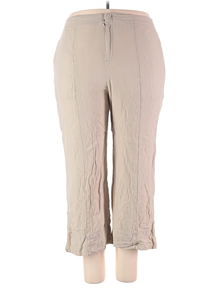 Pre-owned Nic + Zoe Linen Pants In Tan