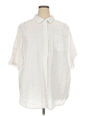 Woman Within 3/4 Sleeve Button-Down Shirt (view 1)