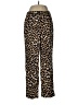 J.Crew 100% Polyester Animal Print Gold Casual Pants Size 6 - photo 1