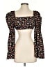 STAUD Print Multi Color Black 3/4 Sleeve Blouse Size XS - photo 1