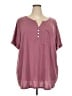 BLOOMCHIC Burgundy Short Sleeve Henley Size 28 - photo 1