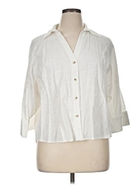 Zara 3/4 Sleeve Button-Down Shirt (view 1)