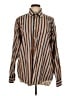 Johnston & Murphy Stripes Brown Long Sleeve Button-Down Shirt Size L - photo 1