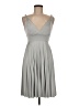 Soprano Solid Gray Cocktail Dress Size M - photo 1