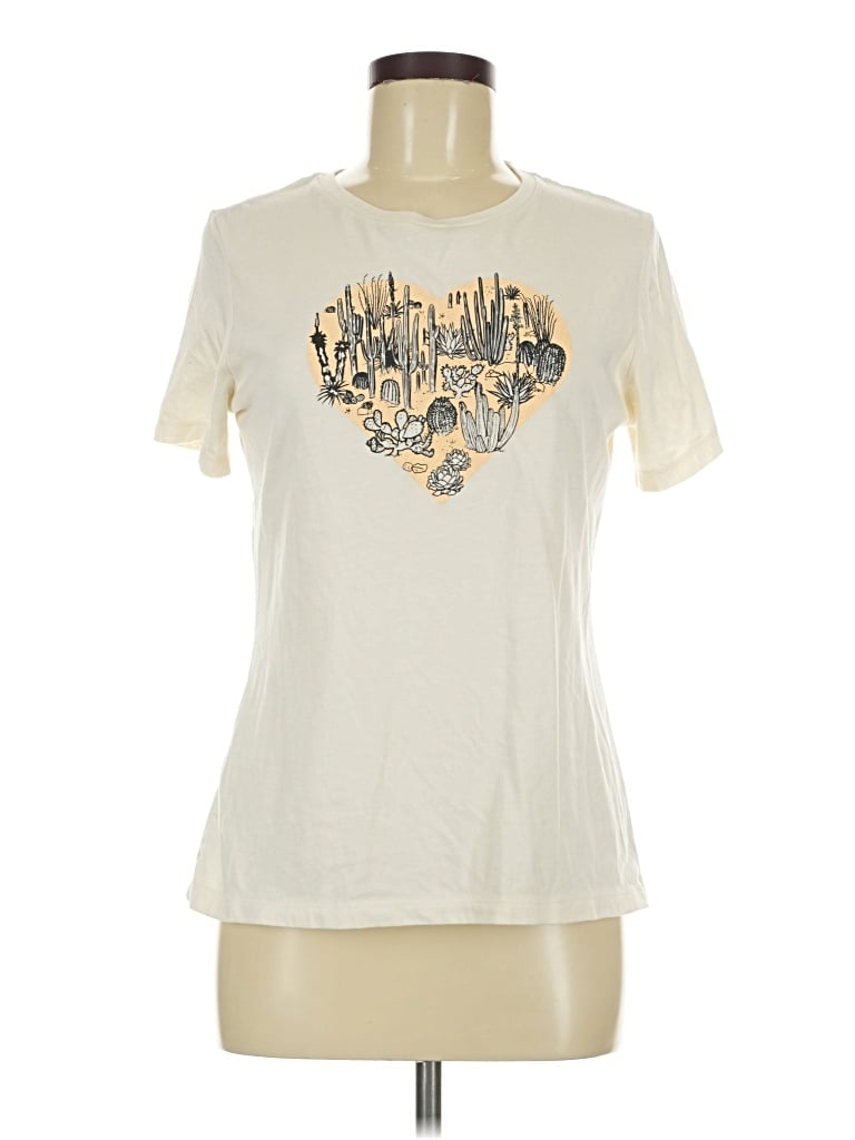 Pre-owned Assorted Brands Short Sleeve T-shirt In Ivory